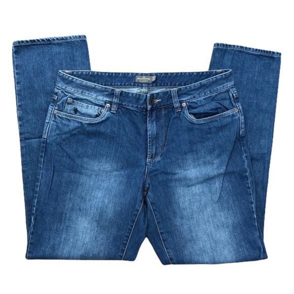 L.L. Bean Signature Medium Wash Slim Straight Denim Jeans Mens Size 35x32 - Picture 1 of 7